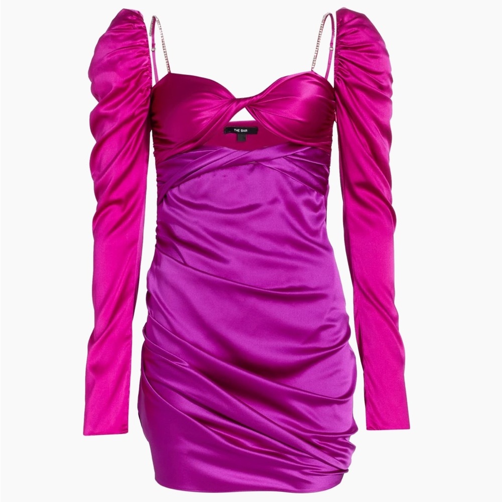 The Bar

Two-Tone Silk Satin Twist-Front Minidress